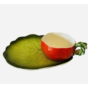 Vintage HOLT HOWARD 1962 Tomato Cup and Lettuce Snack Plate Japan (A)